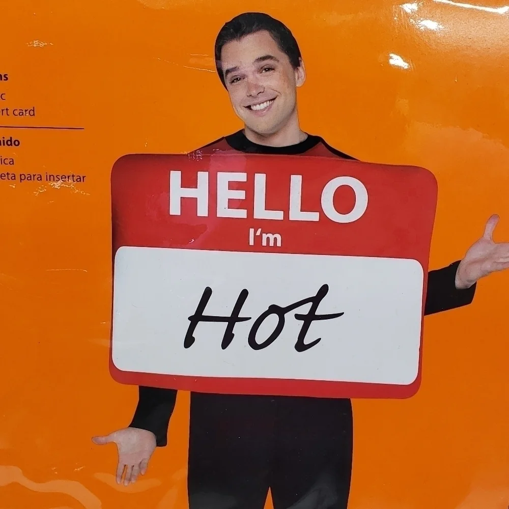 Hello Name Card Halloween Costume Mens One Size - Picture 6 of 6